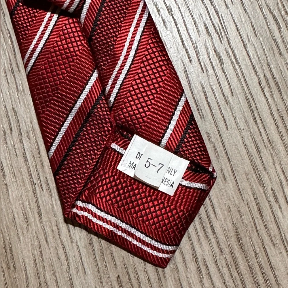 Black N Bianco. Red Striped Tie - Classic Formal Accessory (2” wide)